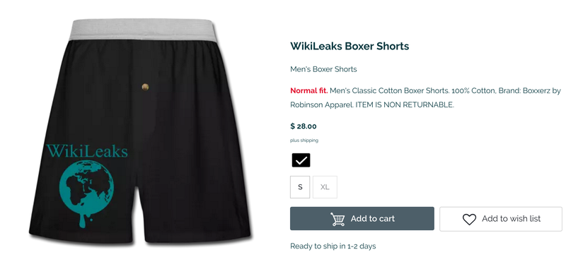 Illustration for article titled All The Best Garbage From WikiLeaks's Online Store